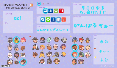 oziさんの自己紹介カード