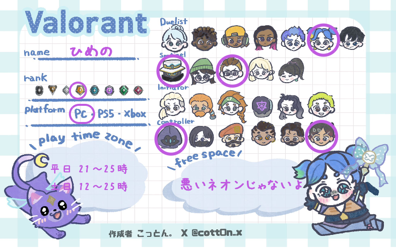 ひめのさんの自己紹介カード