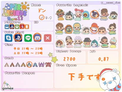 ドンさんの自己紹介カード