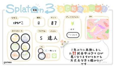 ぱぴこさんの自己紹介カード