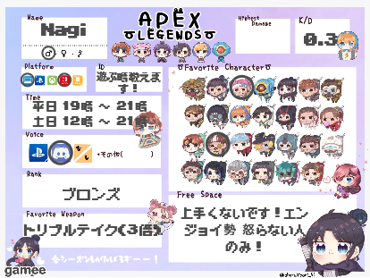 Nagiさんの自己紹介カード