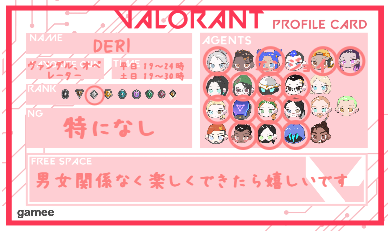 DERIさんの自己紹介カード