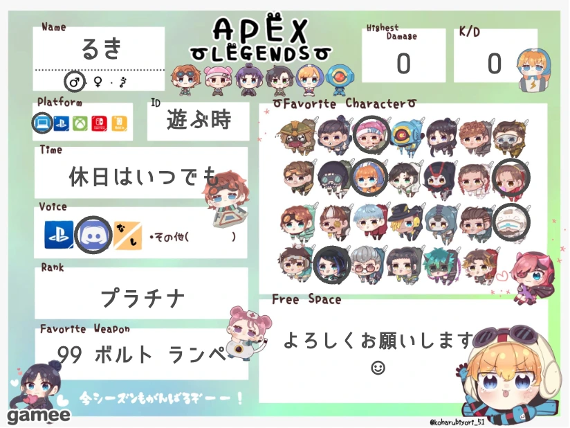 るきさんの自己紹介カード