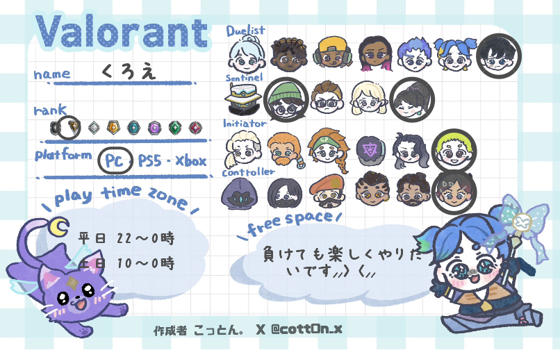 くろえさんの自己紹介カード