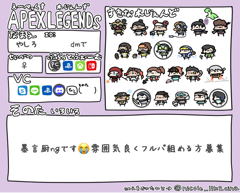 やしろさんの自己紹介カード