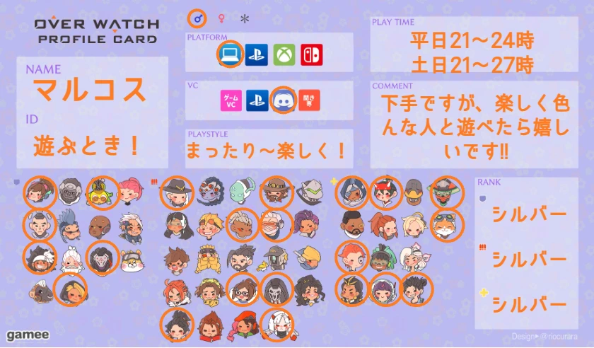 マルコスさんの自己紹介カード