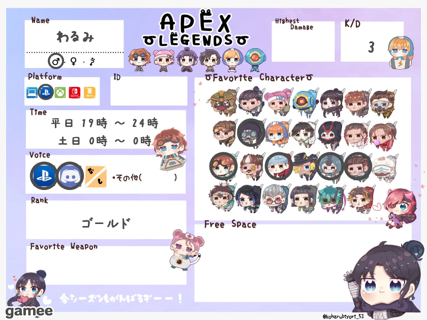 わるみさんの自己紹介カード