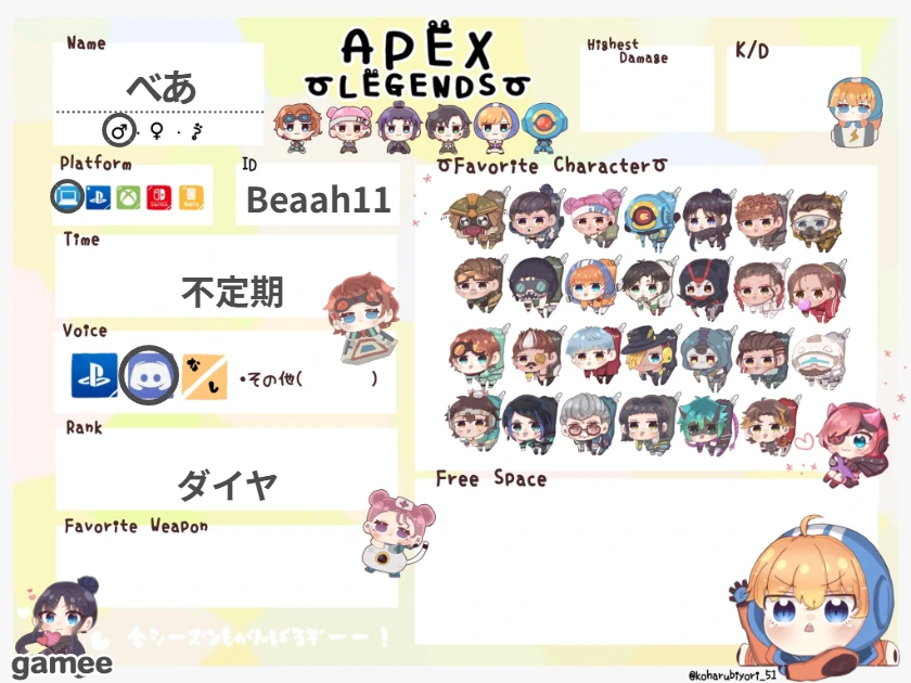 べあさんの自己紹介カード