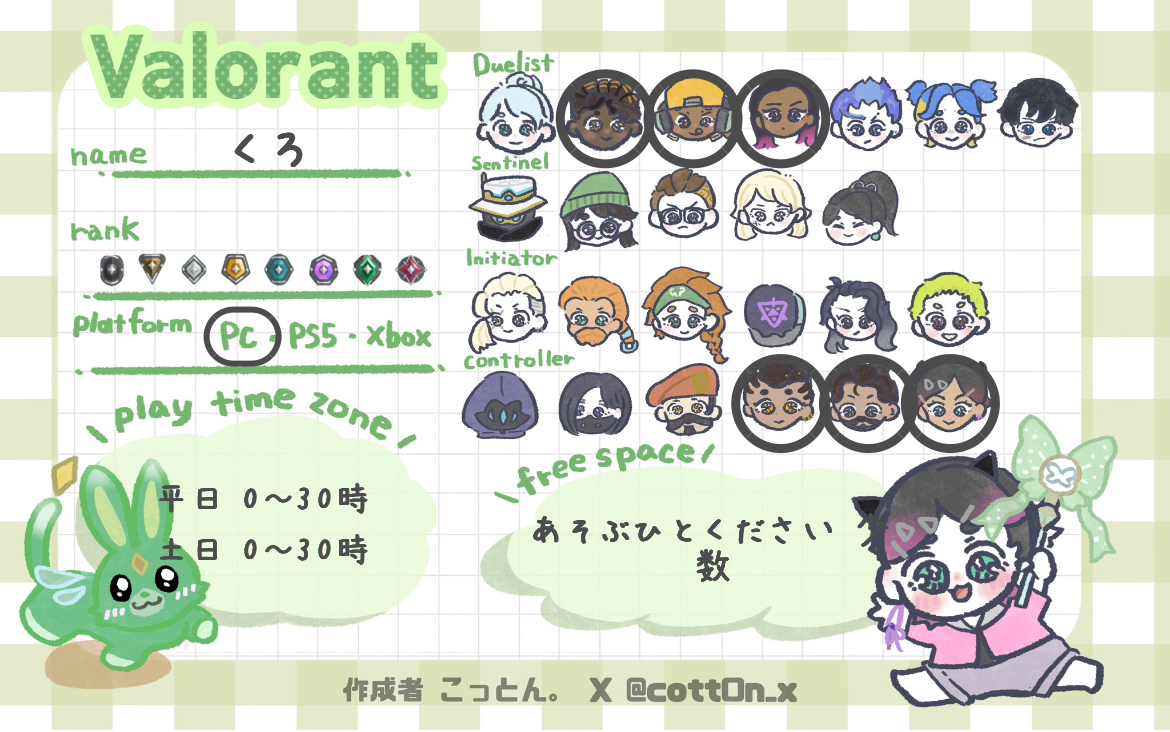 くろさんの自己紹介カード