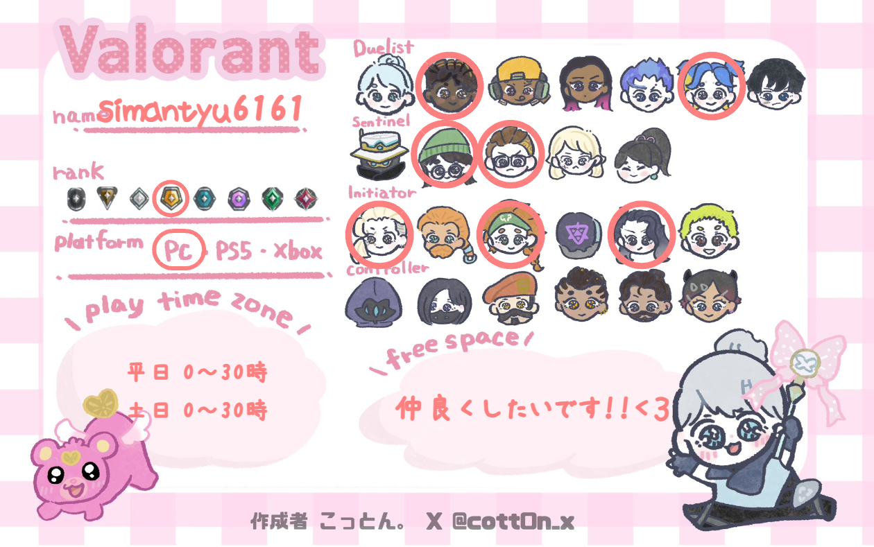 simantyu6161さんの自己紹介カード