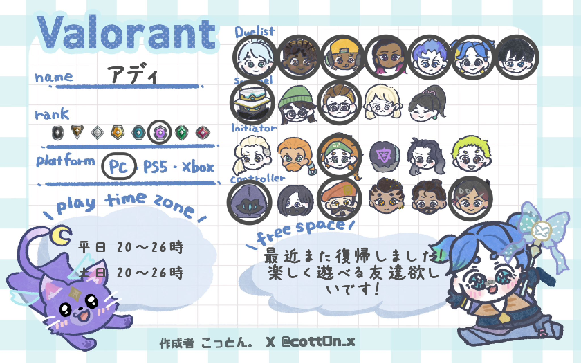 アディさんの自己紹介カード