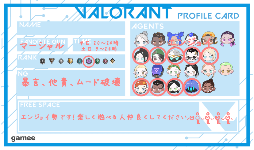 さんの自己紹介カード