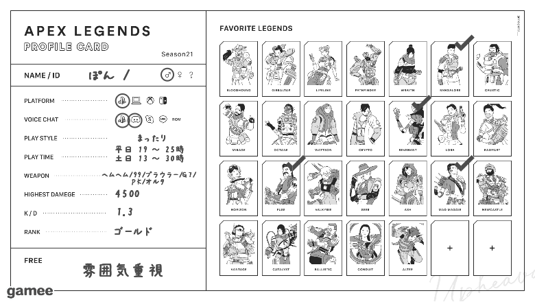 ぽんさんの自己紹介カード