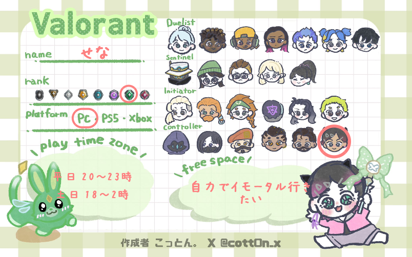 せなさんの自己紹介カード