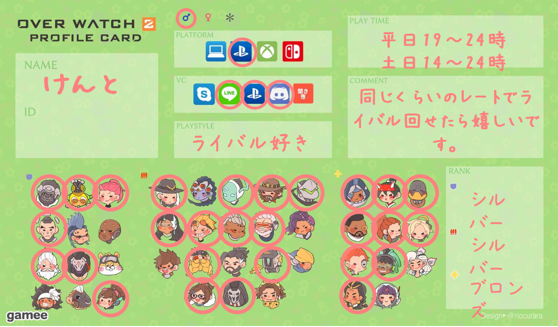 けんとさんの自己紹介カード