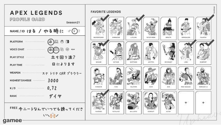はるさんの自己紹介カード
