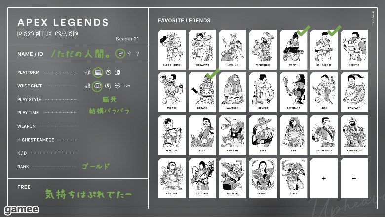 さんの自己紹介カード