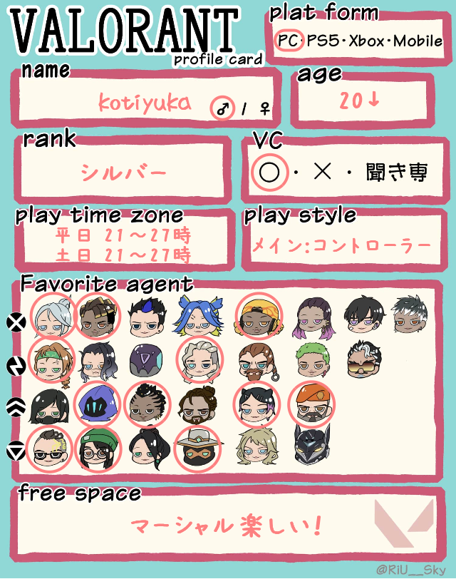kotiyukaさんの自己紹介カード