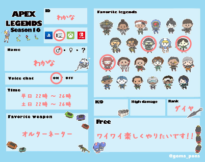 わかなさんの自己紹介カード