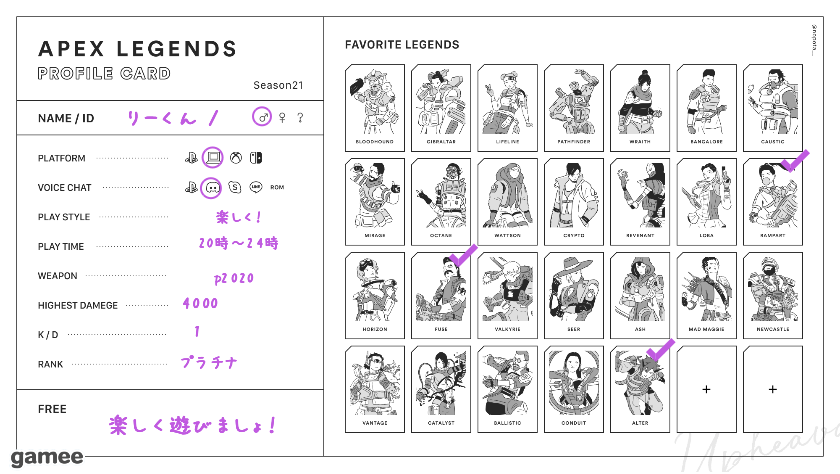 りーくんさんの自己紹介カード