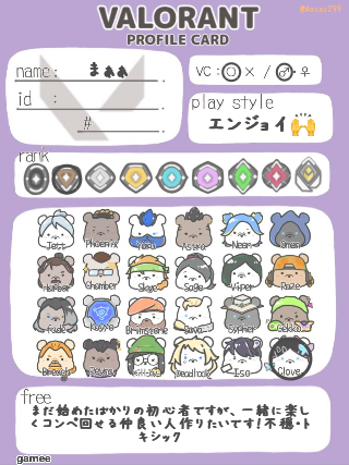 まぁぁさんの自己紹介カード