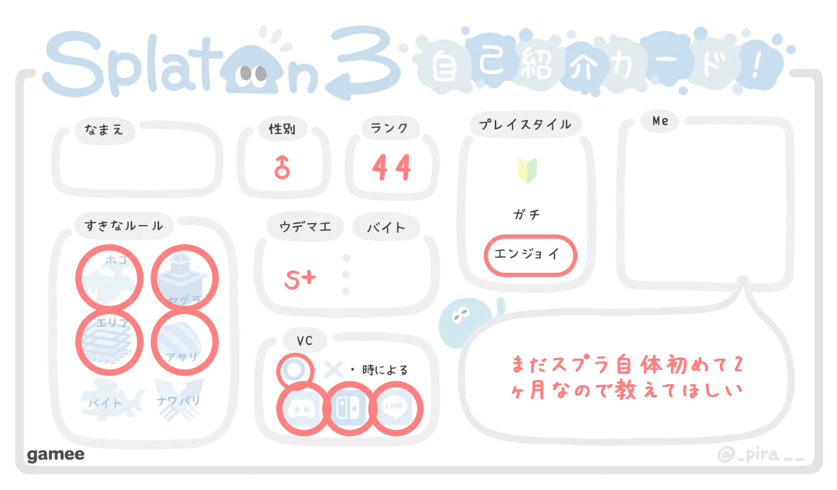 さんの自己紹介カード