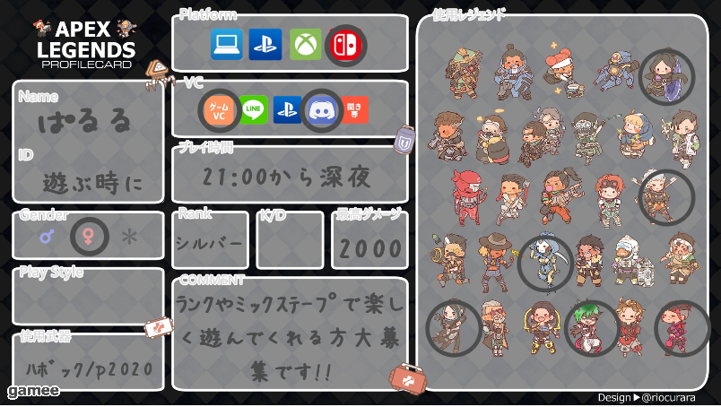 ぱるるさんの自己紹介カード