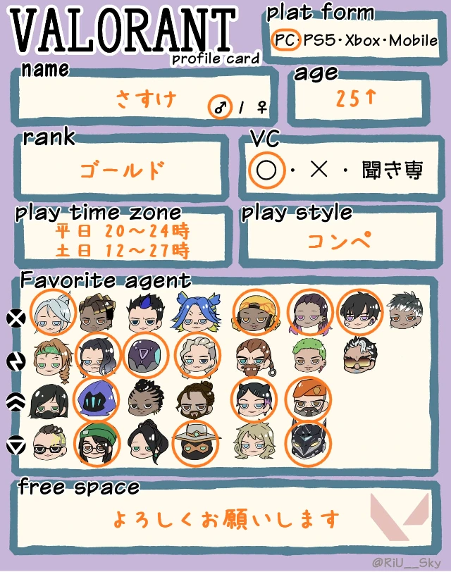 さすけさんの自己紹介カード