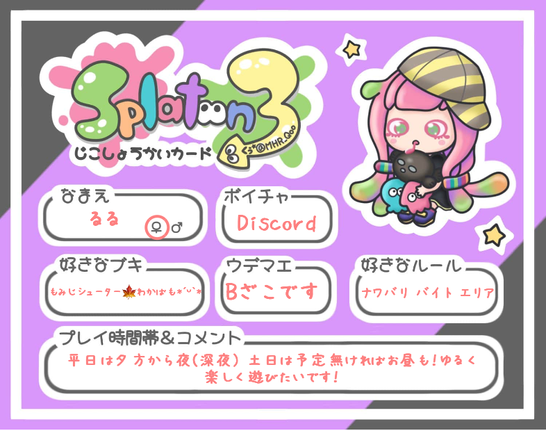 るるさんの自己紹介カード