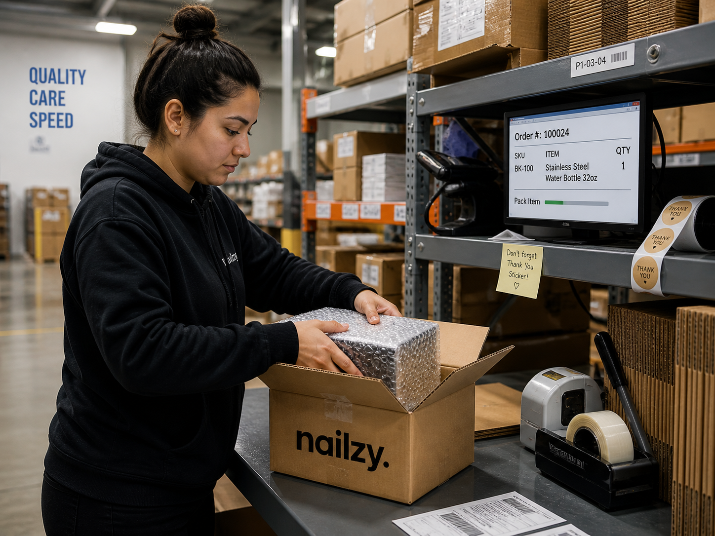 Nailzy fulfillment warehouse