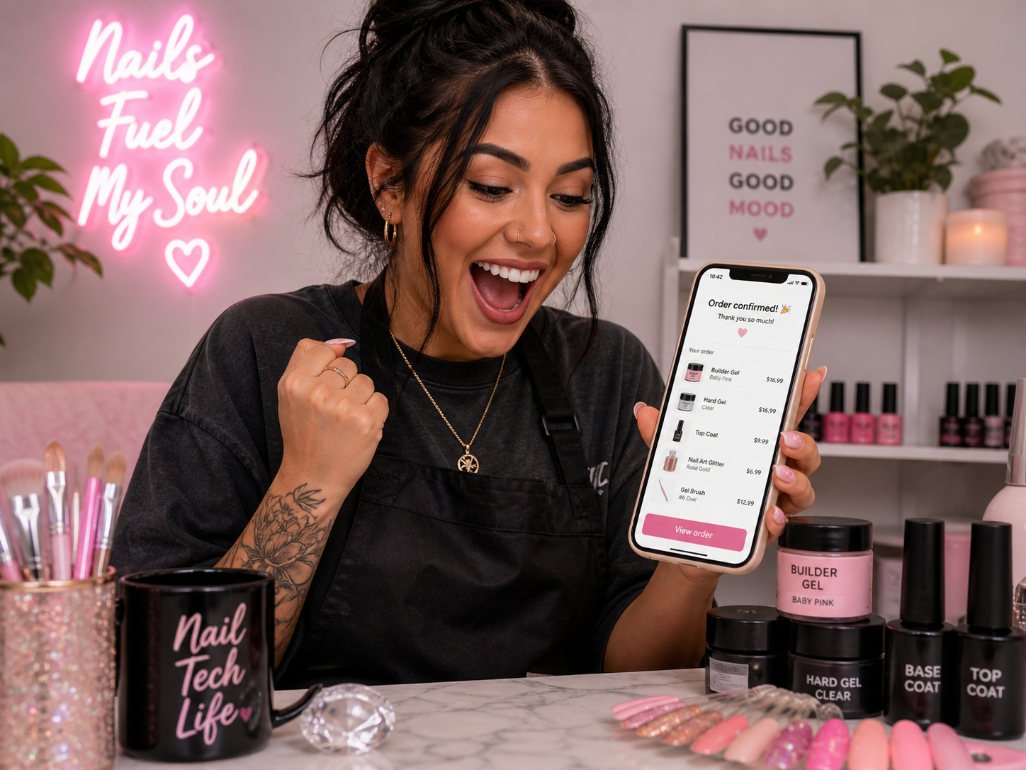 Beauty brand products on display