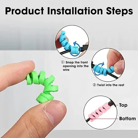 Sounce 25 Pcs Spiral Cable Protectors  view 2