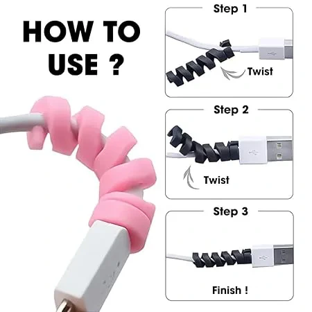 Sounce 25 Pcs Spiral Cable Protectors  view 3