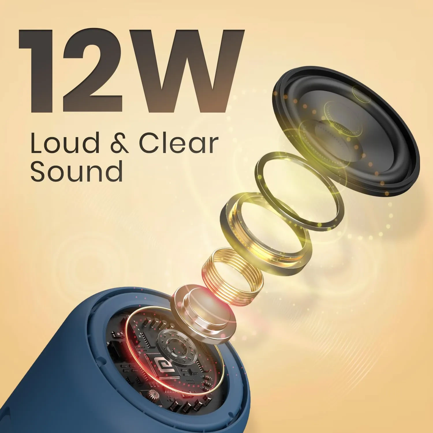 Portronics SoundDrum 1 12W TWS Portable Bluetooth Speaker with Powerful Bass view 2