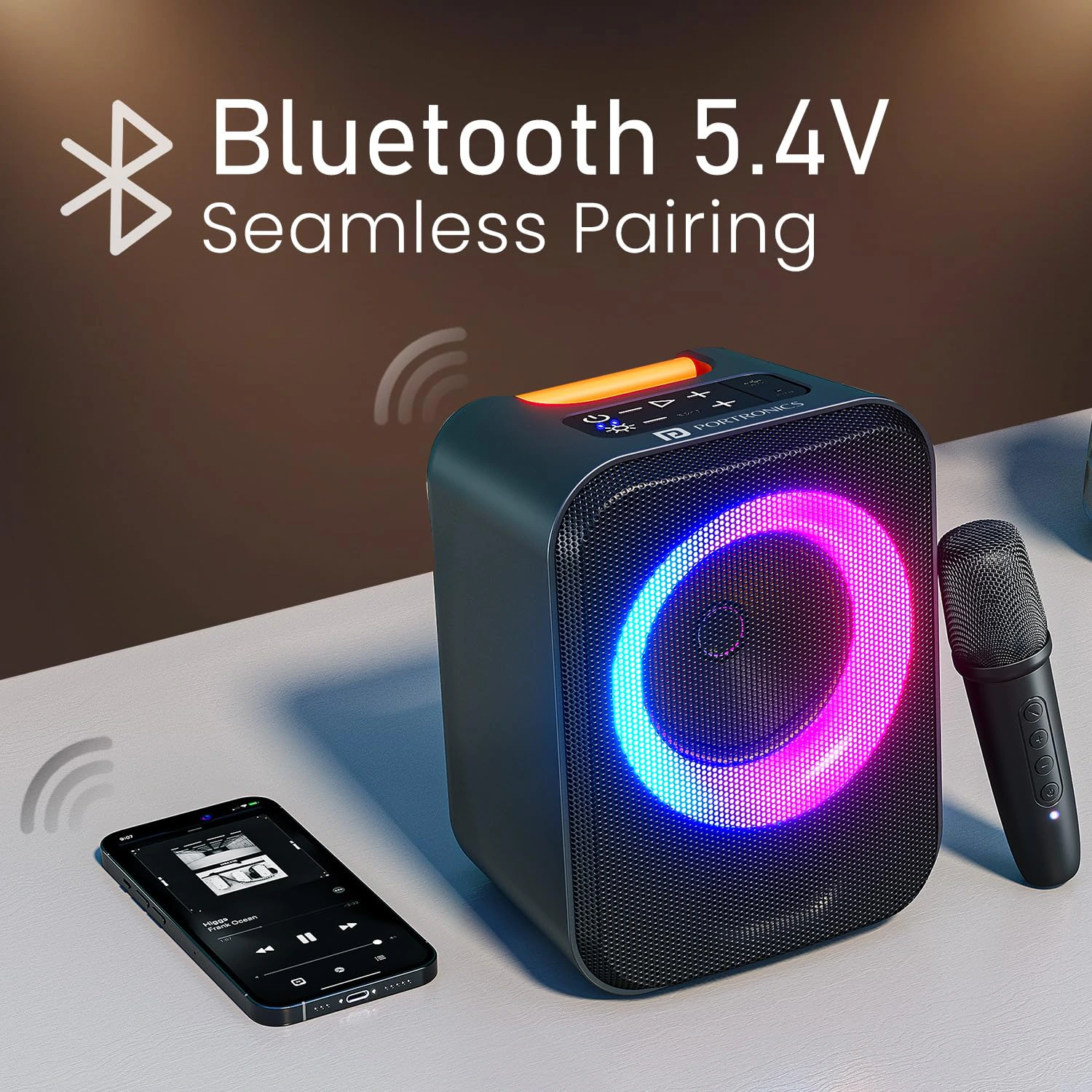 Portronics 30W Apollo 30 Wireless Bluetooth Portable Speaker with Wireless Karaoke Mic view 2