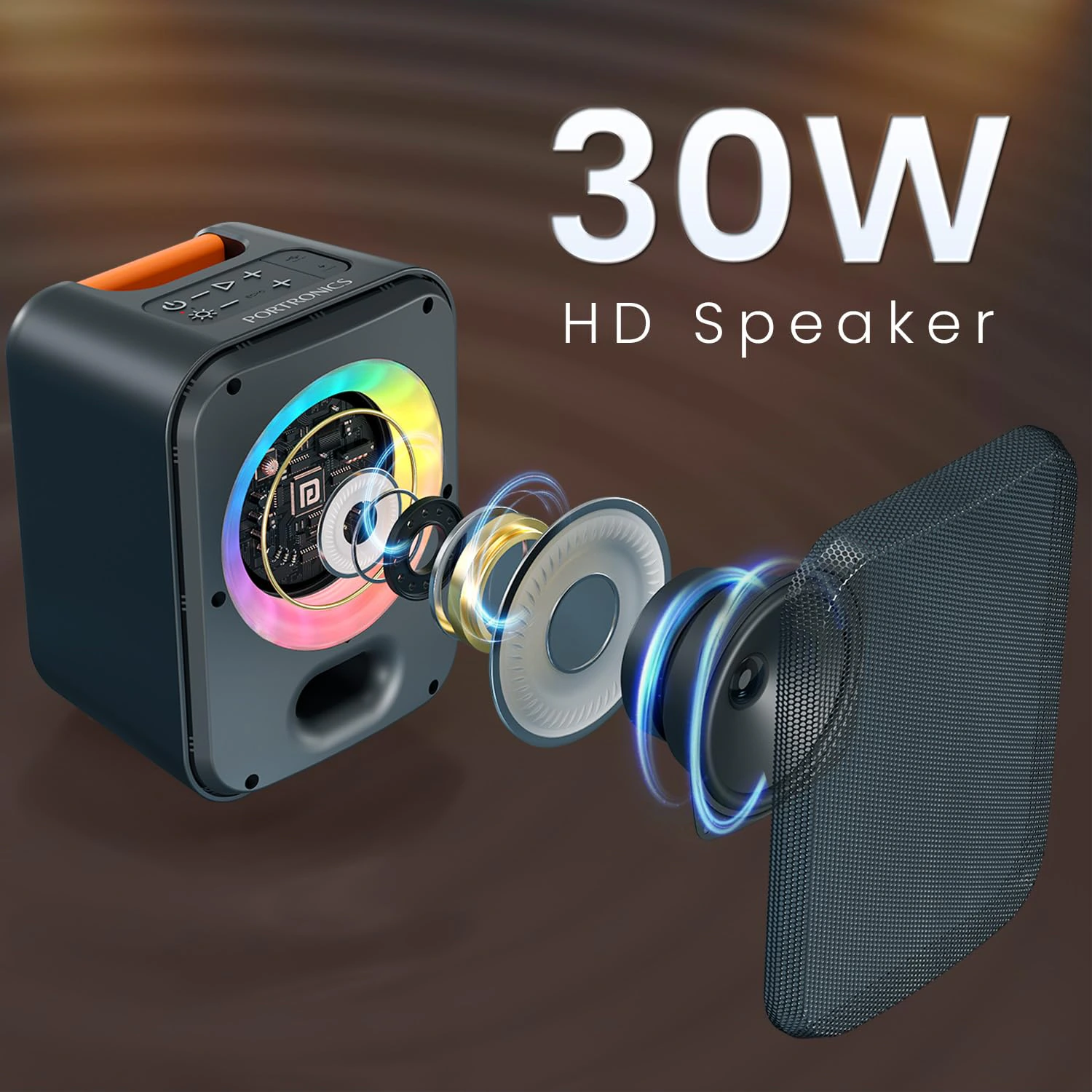 Portronics 30W Apollo 30 Wireless Bluetooth Portable Speaker with Wireless Karaoke Mic view 4