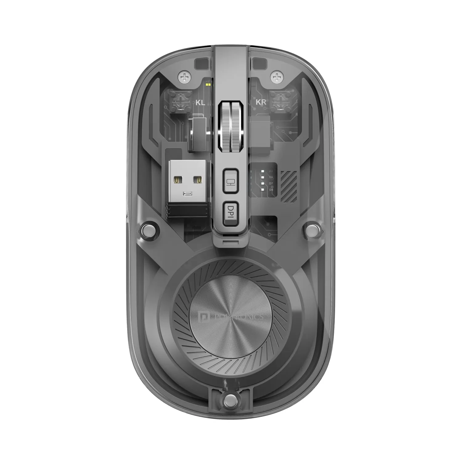 Portronics Toad 8 Transparent Wireless Bluetooth Mouse with Dual Wireless