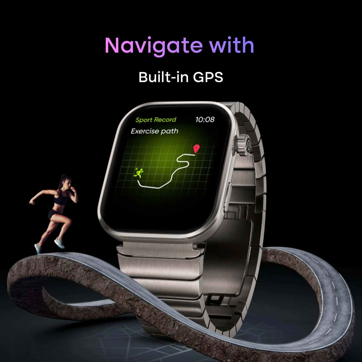 Noise Pro 6 Max Smart Watch:Intelligent AI, Endless AI Watch Faces, AI Companion, 1.96” AMOLED, Stainless Steel Build, Built-in GPS, 5 ATM, EN2 Processor, for iOS & Android(Pure Titanium) view 5