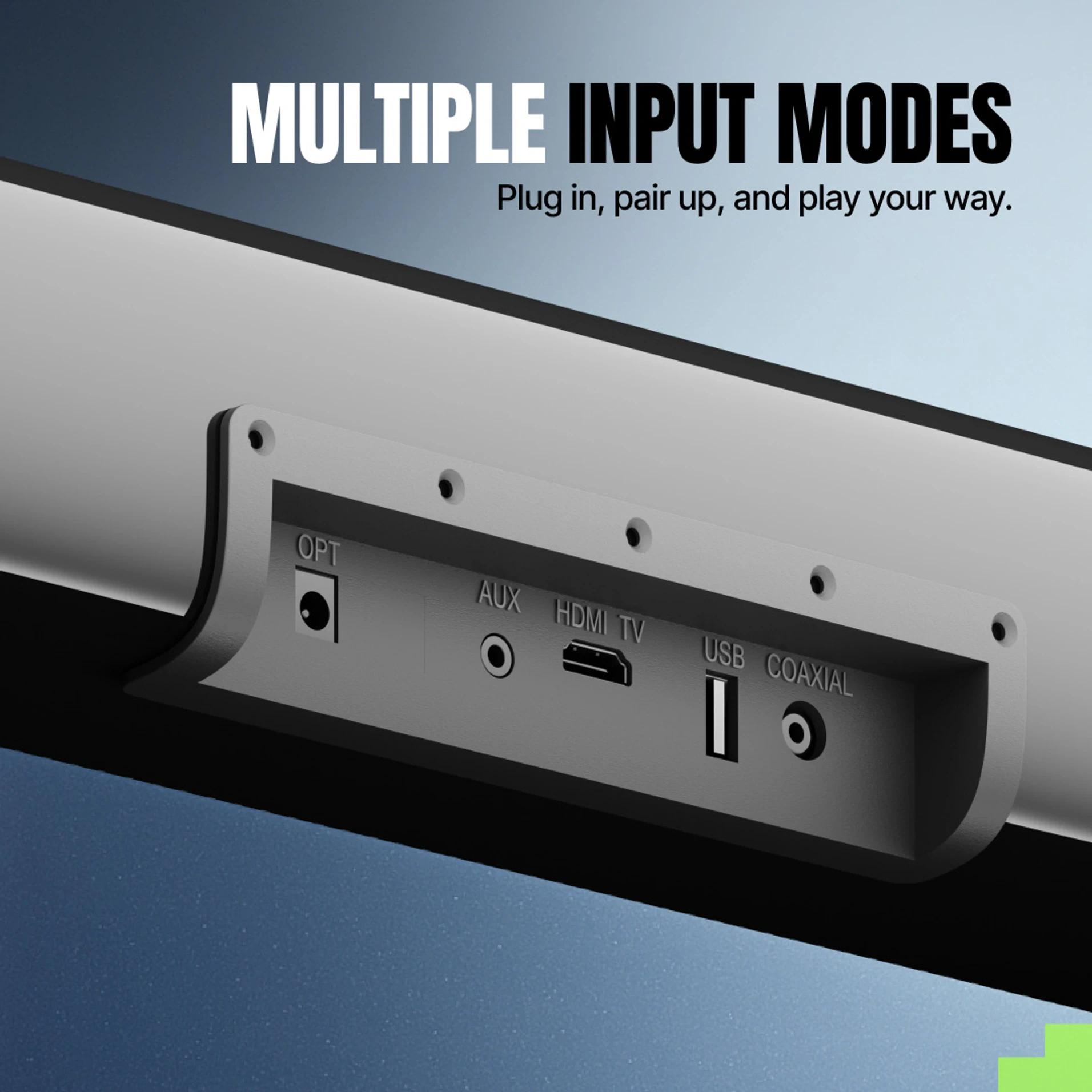 Mivi Fort Sonic 150 Soundbar, 2.1 Channel, Multi-Input & EQ Modes, BT v5.1 150 W Bluetooth Soundbar (Black, Silver, 2.1 Channel)
