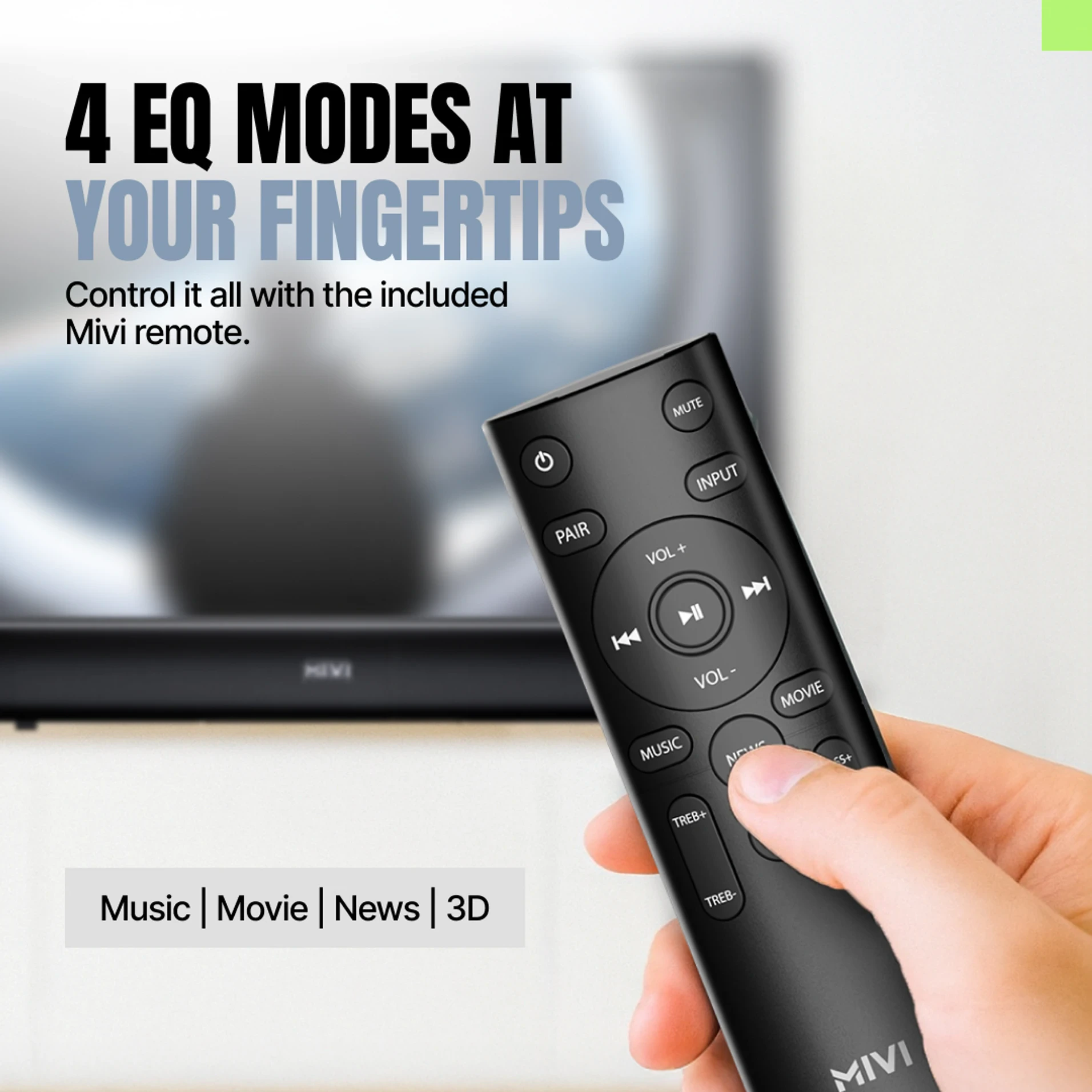 Mivi Fort Sonic 150 Soundbar, 2.1 Channel, Multi-Input & EQ Modes, BT v5.1 150 W Bluetooth Soundbar (Black, Silver, 2.1 Channel) view 3
