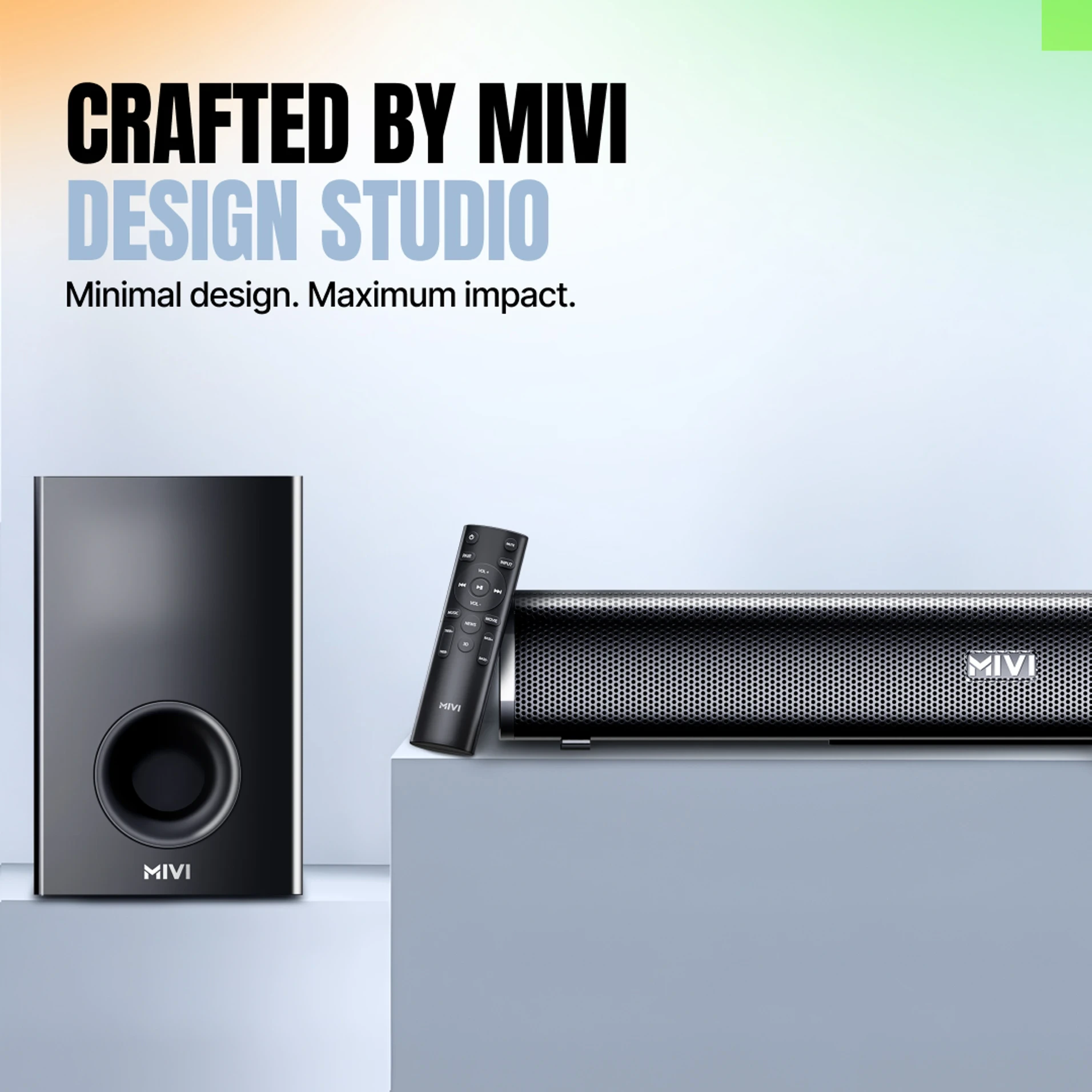 Mivi Fort Sonic 150 Soundbar, 2.1 Channel, Multi-Input & EQ Modes, BT v5.1 150 W Bluetooth Soundbar (Black, Silver, 2.1 Channel) view 5