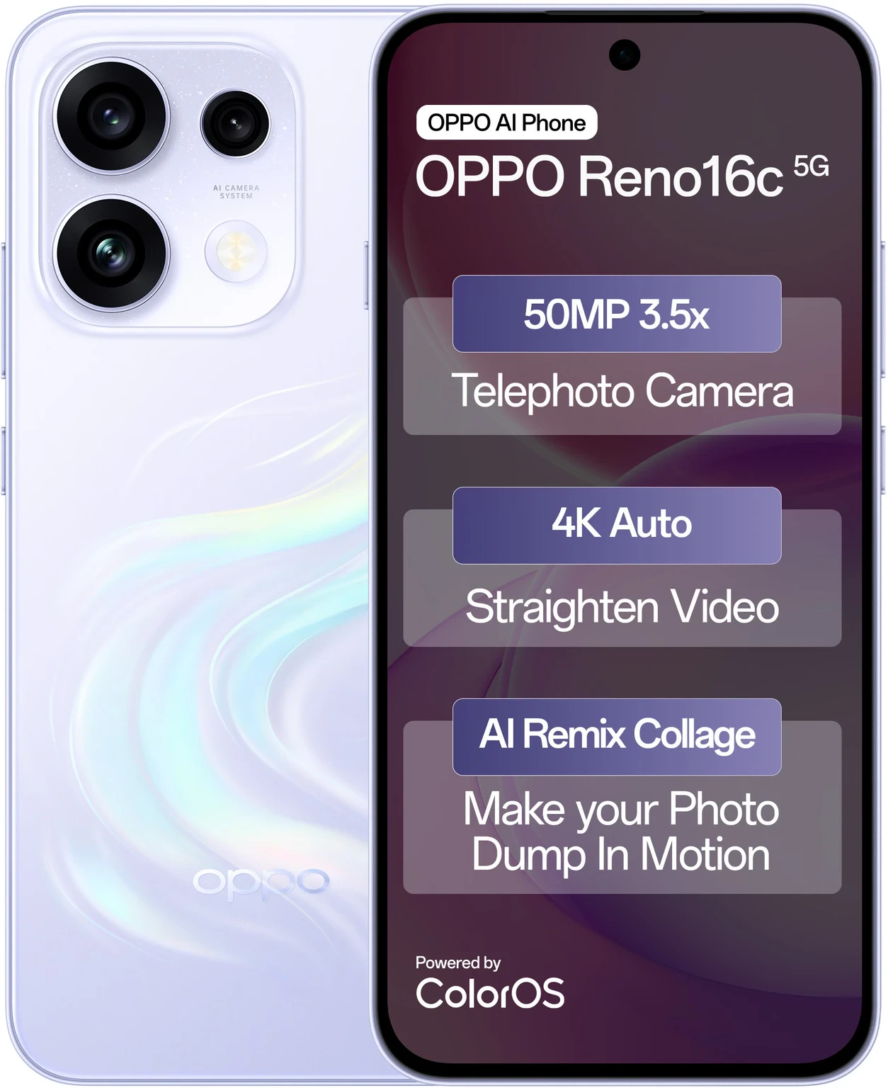 OPPO Reno16c 5G (Stellar Purple, 256 GB) (8 GB RAM)