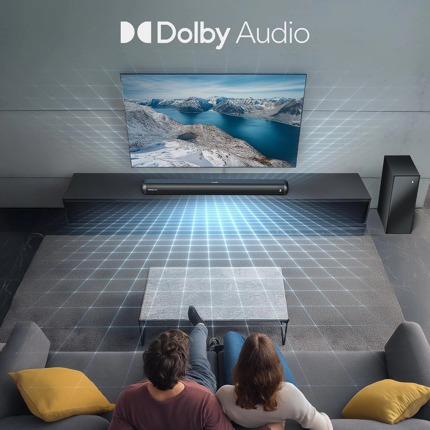 boAt Aavante 2.1 1600D / Orion Plus, Dolby Audio, 160W Signature Sound, 2.1CH Wired Subwoofer,Multiple Ports & EQ Modes, Bluetooth Sound bar, Home Theatre Soundbar Speaker (Premium Black) view 4