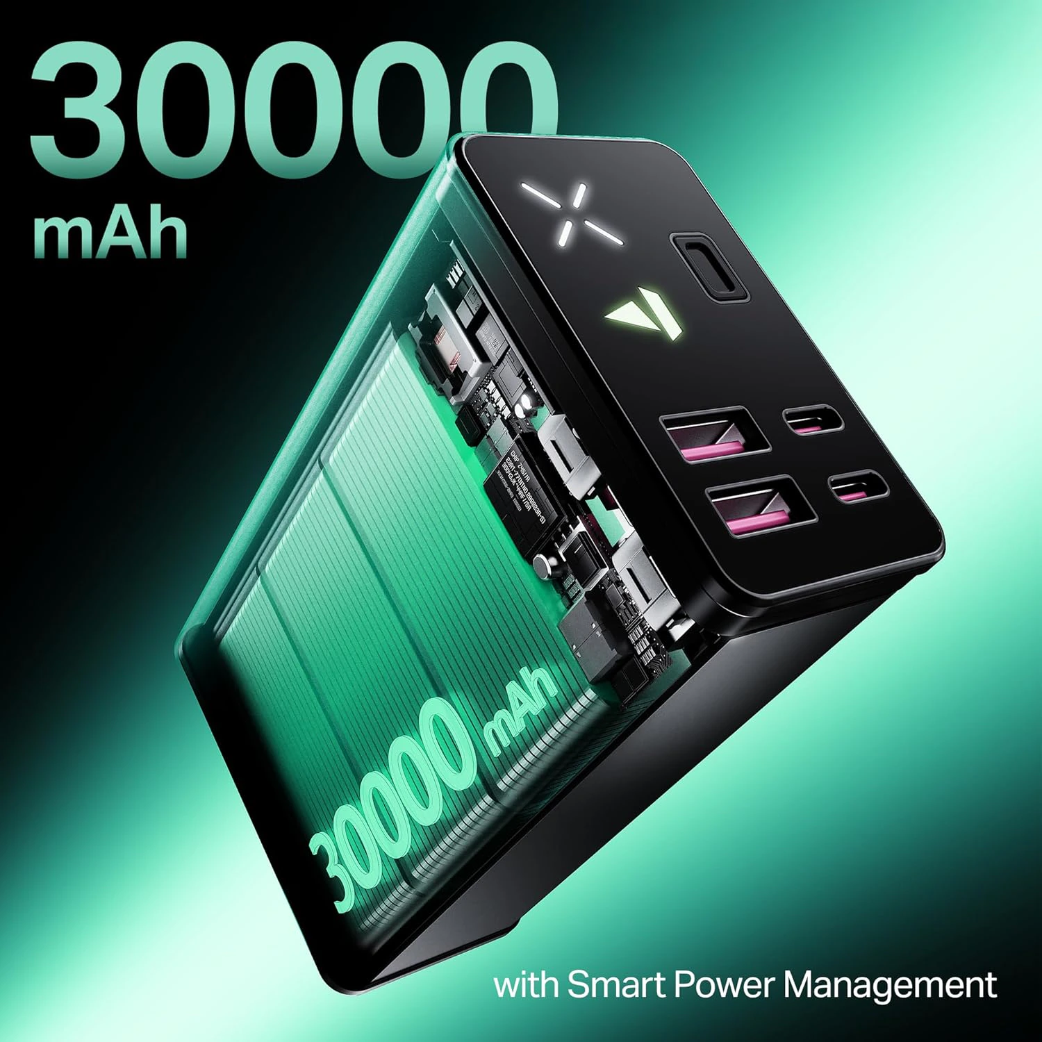 Boat EnergyShroom PB665 Turbo X, 30000mAh Laptop Powerbank w/ 65W Turbo Fast Charging, 100W high-Speed Cable. view 3