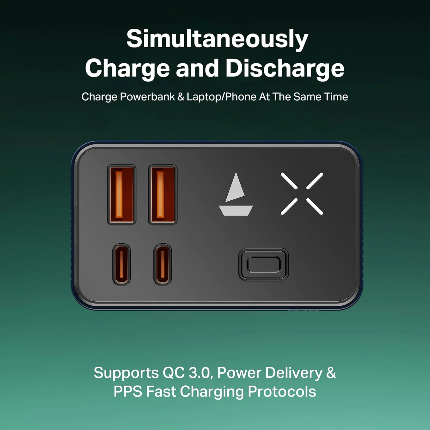 Boat EnergyShroom PB665 Turbo X, 30000mAh Laptop Powerbank w/ 65W Turbo Fast Charging, 100W high-Speed Cable. view 7