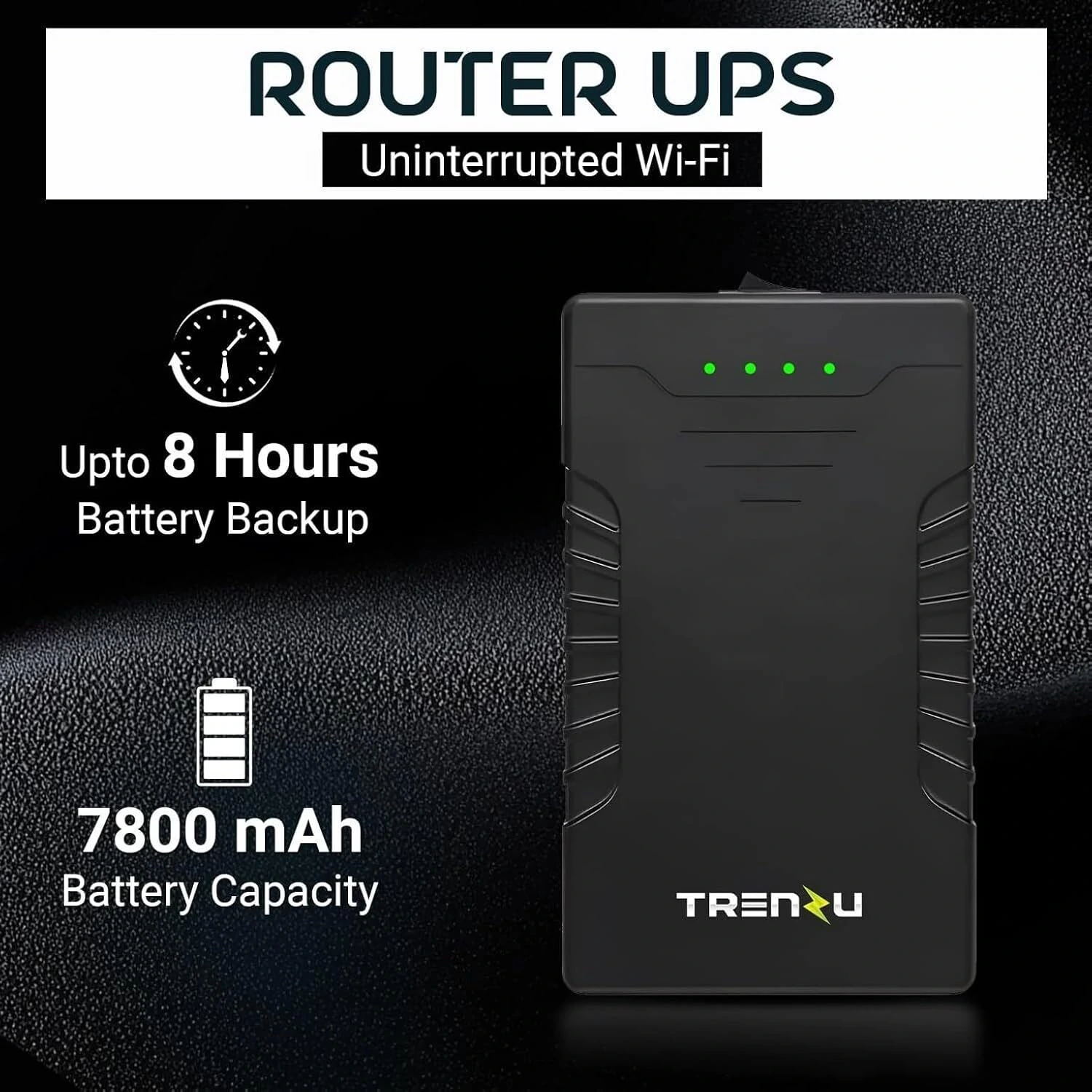 12V Router UPS for Jio Fiber, Airtel WiFi, CCTV, Broadband | WiFi UPS Power Backup Upto 8hrs | view 2
