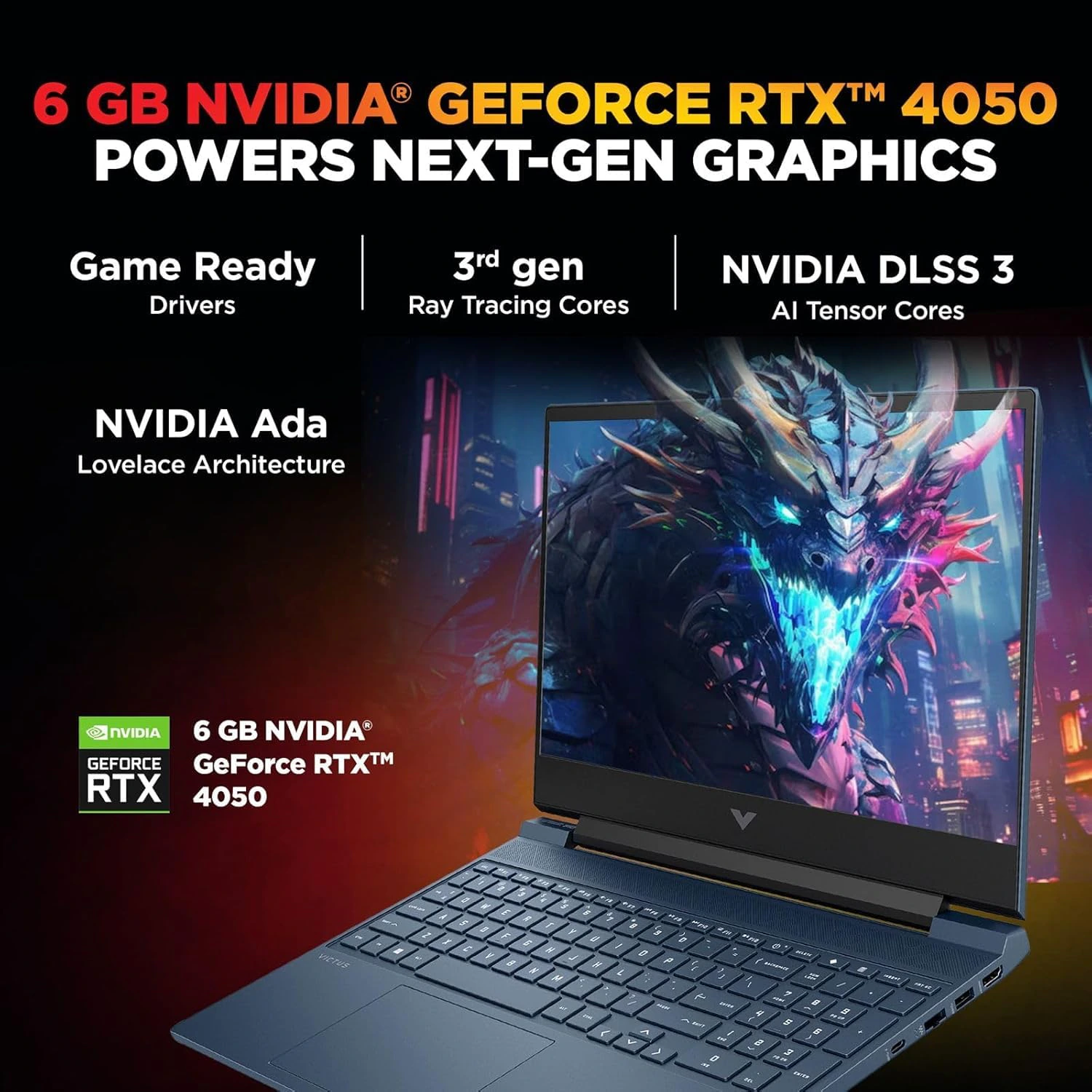 HP Victus, AMD Ryzen 7 7445HS, 6GB RTX 4050, 16GB DDR5(Upgradeable) 512GB SSD, 144Hz, IPS, 300 nits, 15.6''/39.6cm, Win11, Office24, Blue, 2.29kg, fb3130AX, DTS Audio, Xbox Gamepass*, Gaming Laptop Visit the HP Store view 4