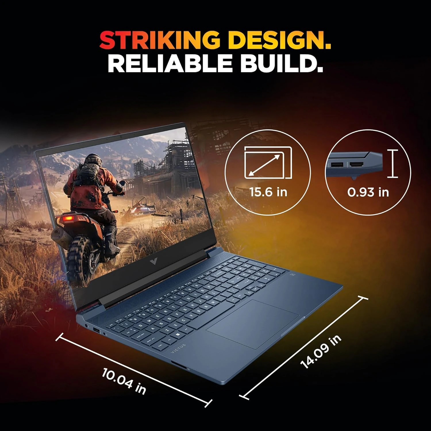 HP Victus, AMD Ryzen 7 7445HS, 6GB RTX 4050, 16GB DDR5(Upgradeable) 512GB SSD, 144Hz, IPS, 300 nits, 15.6''/39.6cm, Win11, Office24, Blue, 2.29kg, fb3130AX, DTS Audio, Xbox Gamepass*, Gaming Laptop Visit the HP Store view 7