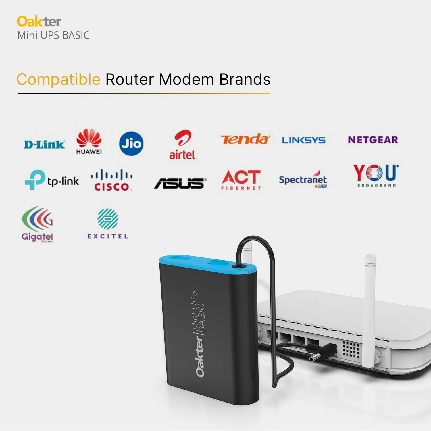 Oakter Mini UPS Basic for WiFi Router Broadband Modem | Supports 12V-2A Routers. Backup Upto 3 Hours  view 3