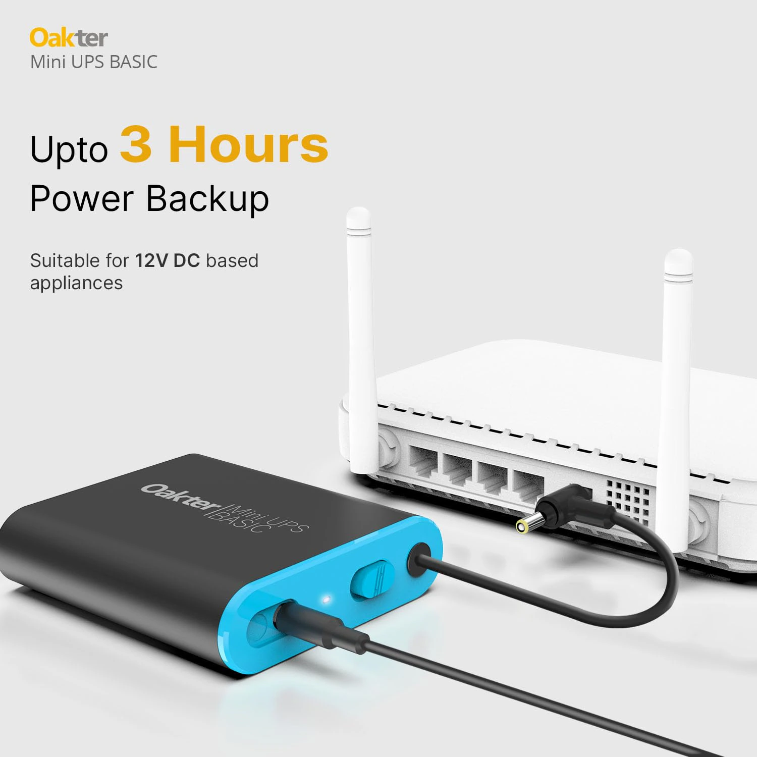Oakter Mini UPS Basic for WiFi Router Broadband Modem | Supports 12V-2A Routers. Backup Upto 3 Hours  view 4